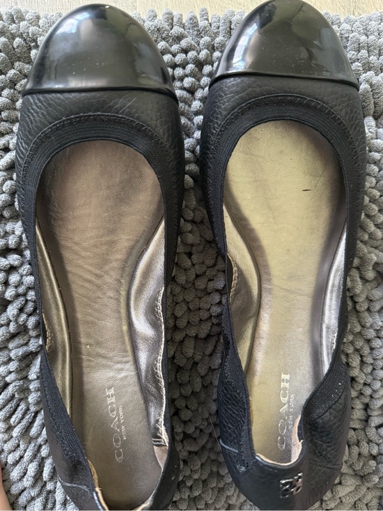 Coach Shoes - Coach Black Leather Cap-Toe Ballet Flats